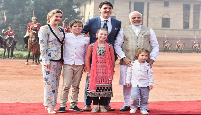 गले लगाकर नरेंद्र मोदी ने किया कनाडा के पीएम जस्टिन ट्रूडो का स्वागत
