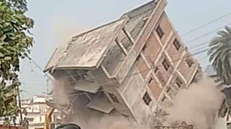 मुख्तार के करीबी गणेश दत्‍त की बिल्डिंग जमींदोज, बोले- 'ब्राह्मण को परेशान कर रही योगी सरकार'