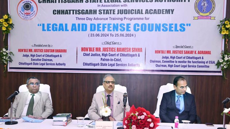 मुख्य न्यायाधीश रमेश सिन्हा द्वारा लीगल एड डिफेंस कौंसिलों हेतु तीन दिवसीय प्रशिक्षण कार्यक्रम का किया गया शुभारंभ