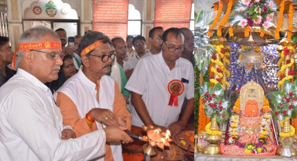 छग विस् अध्यक्ष डॉ चरणदास महंत डोंगरगढ़ माँ बम्लेश्वरी, रतनपुर माँ महामाया के दर्शन कर मांगा प्रदेश में सुख समृद्धि का आर्शीवाद