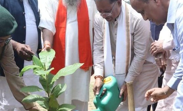 मुख्यमंत्री साय ने बादाम का पौधा लगाया