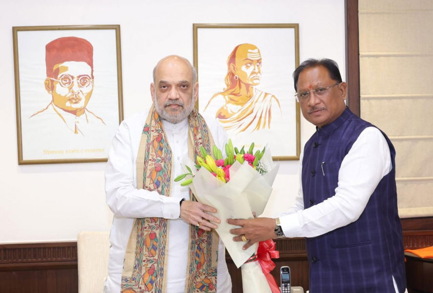 मुख्यमंत्री विष्णु देव साय ने नई दिल्ली में केंद्रीय गृहमंत्री अमित शाह से की सौजन्य भेंट