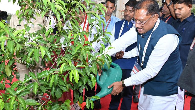 मुख्यमंत्री ने आईआईएम रायपुर परिसर में किया सुशासन वाटिका का शुभारंभ