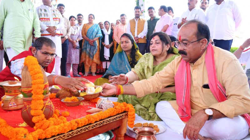 उप मुख्यमंत्री अरुण साव के निवास पर हरेली की धूम