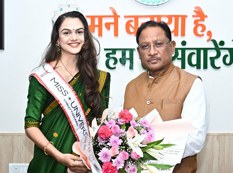 मुख्यमंत्री साय से मिस यूनिवर्स छत्तीसगढ़ डॉ. अंजली पवार ने की सौजन्य मुलाकात