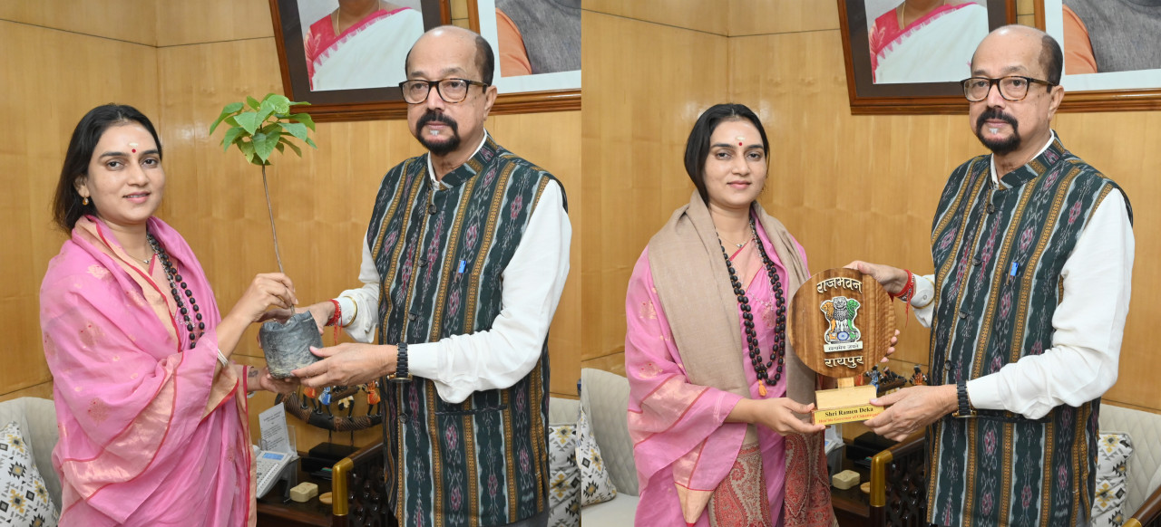 राज्यपाल डेका से वाटर वुमेन सुश्री पाठक ने की सौजन्य भेंट