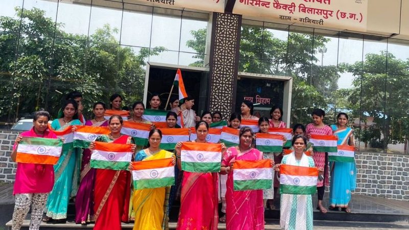 हर घर तिरंगा अभियान: गनियारी की दीदियां जुटीं तिरंगा निर्माण में मिला डेढ़ लाख झंडों का ऑर्डर