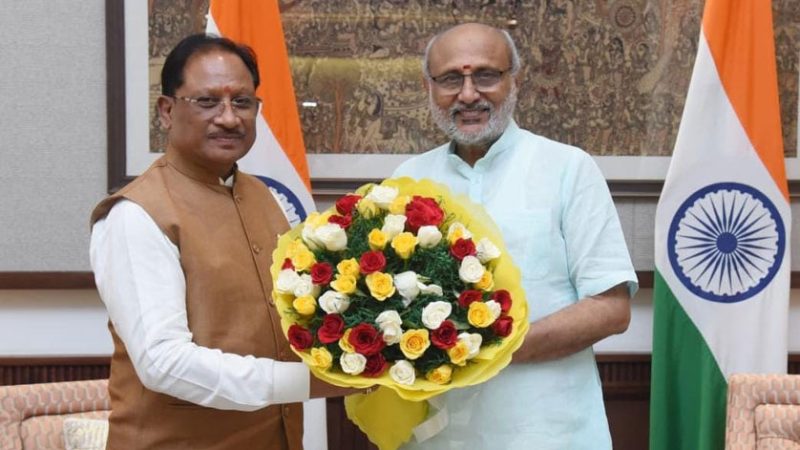 मुख्यमंत्री विष्णु देव साय ने उपराष्ट्रपति श्री सी. पी. राधाकृष्णन से की सौजन्य भेंट