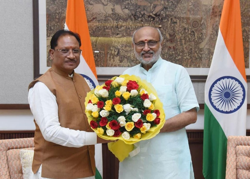 मुख्यमंत्री विष्णु देव साय ने उपराष्ट्रपति श्री सी. पी. राधाकृष्णन से की सौजन्य भेंट