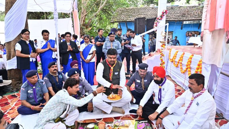 स्कूल शिक्षा मंत्री गजेंद्र यादव ने किया भारत स्काउट्स एवं गाइड्स के राज्य मुख्यालय भवन का भूमि पूजन