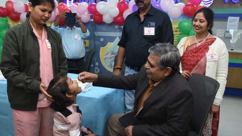 बालको अस्पताल ने 757 बच्चों को पिलाई पल्स पोलियो की दवा