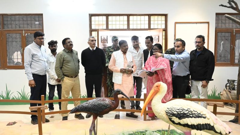 वन मंत्री केदार कश्यप ने नवागढ़ ब्लॉक के गिधवा-परसदा पक्षी विहार का किया दौरा