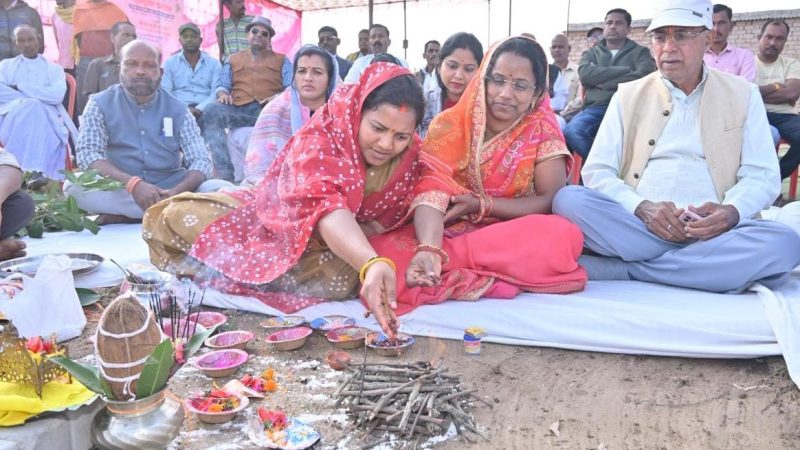 मंत्री श्रीमती लक्ष्मी राजवाड़े ने किया 8 करोड़ रुपए से अधिक लागत वाले पुल निर्माण कार्यों का भूमिपूजन