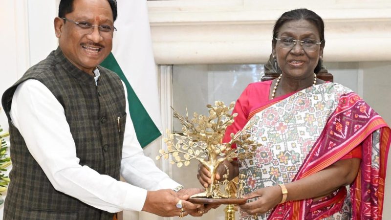 मुख्यमंत्री विष्णुदेव साय ने राष्ट्रपति द्रौपदी मुर्मु से की सौजन्य मुलाकात, ‘बस्तर पंडुम 2026’ में किया आमंत्रित