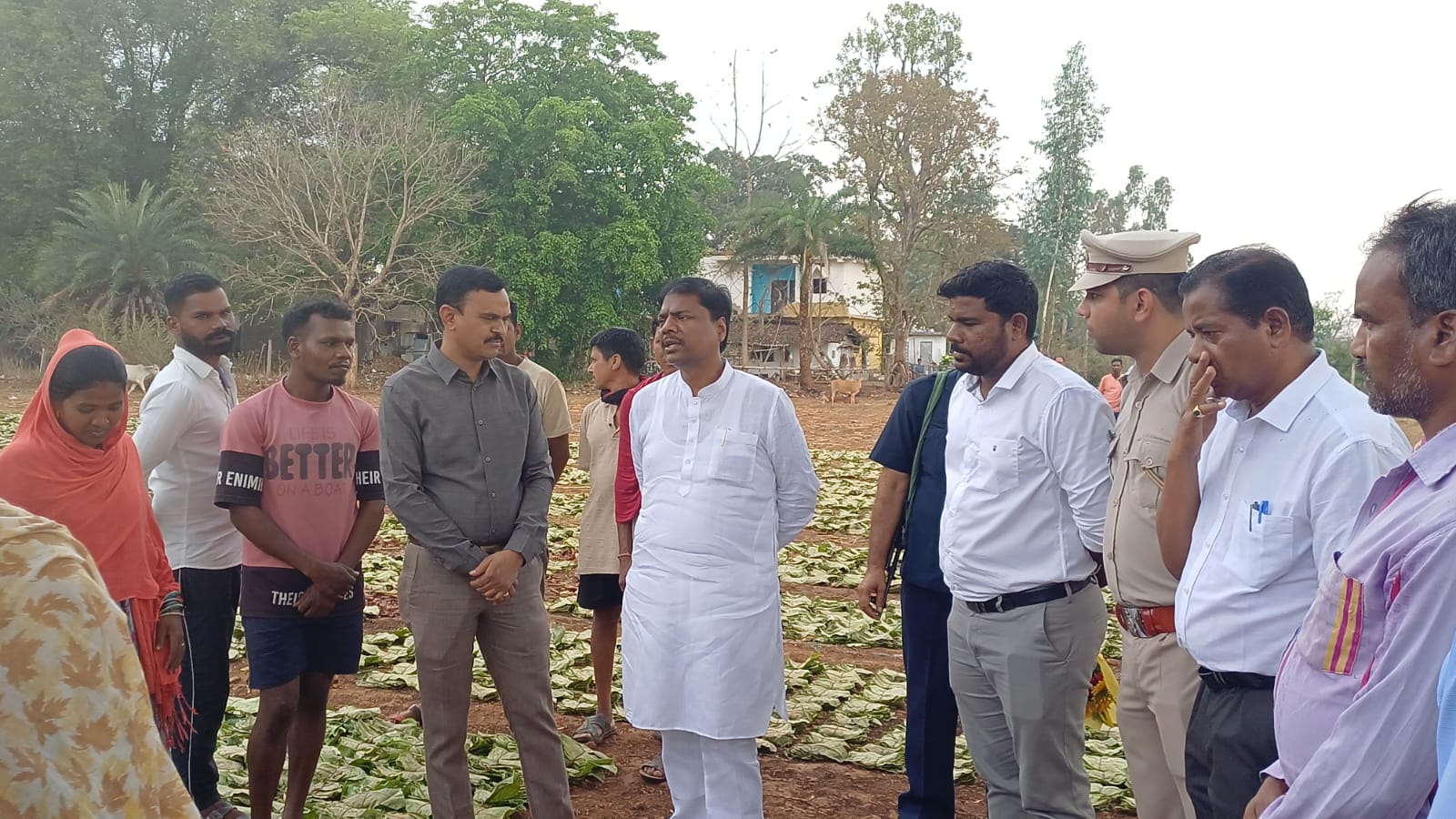 वन मंत्री केदार कश्यप ने दहिकोंगा तेंदूपत्ता फड़ का किया निरीक्षण